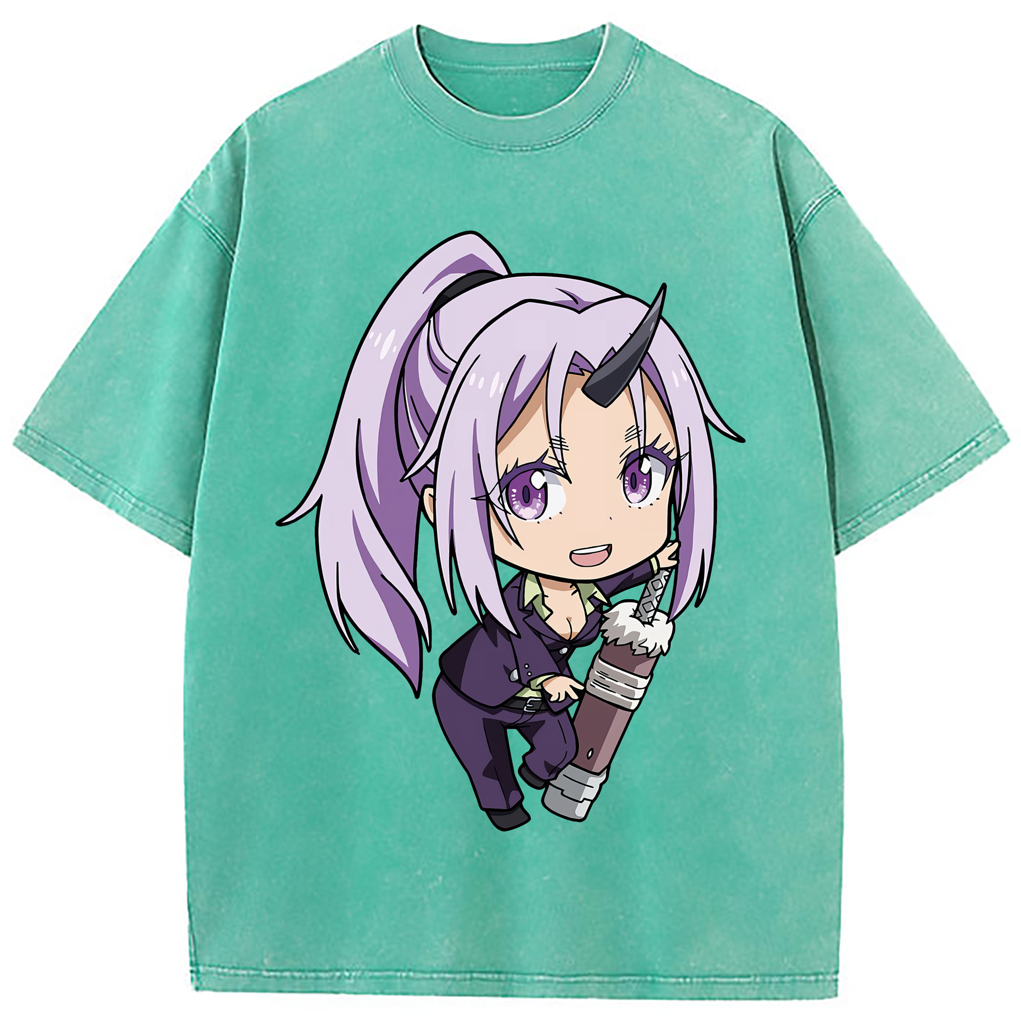 （画像用） 転スラ Regarding Reincarnated to Slime 綿100% ヴィンテージ風 半袖Tシャツ（フロントプリント）